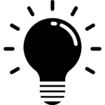 Ein Icon einer leuchtenden Glühbirne